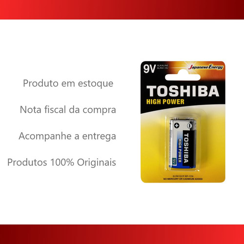 Pilha Alcalina 9volts Toshiba Bateria 9v Modelo Retangular