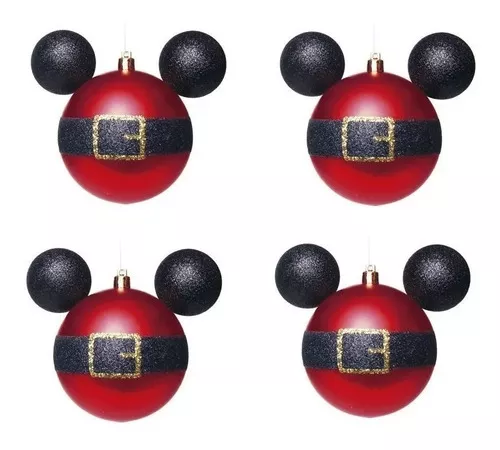 BOLA MICKEY E MINNIE VRM 8cm (DISNEY) JG C/4 PC