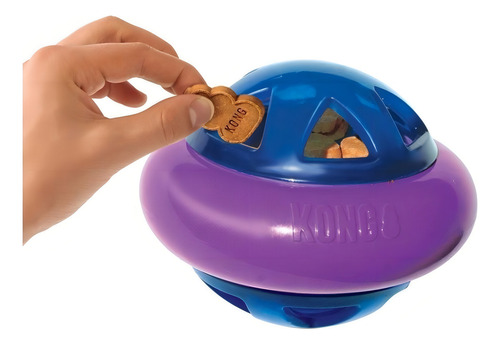 Kong Hopz Ball Small/pequeno Brinquedo Para Cachorro Cor Roxo/Azul