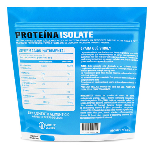 Proteína Whey Hidrolizada Isolate D-mon Blue 2.2kg Bolsa