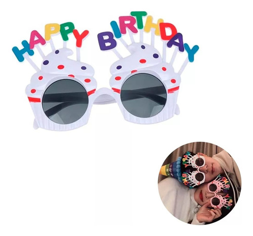 Lentes Cotillon Gafas Happy Birthay Cumpleaños Varioscolores