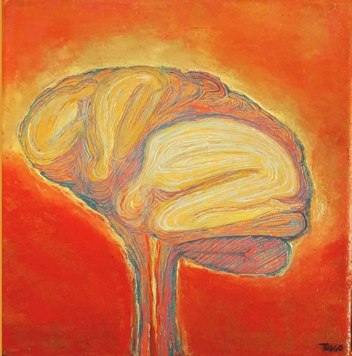 Cuadro Cerebrum, Óleo Sobre Tela 25x25 Cm