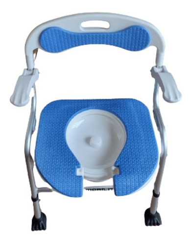 Silla Cómodo Ducha Aluminio Descansabrazos Azul De Lujo