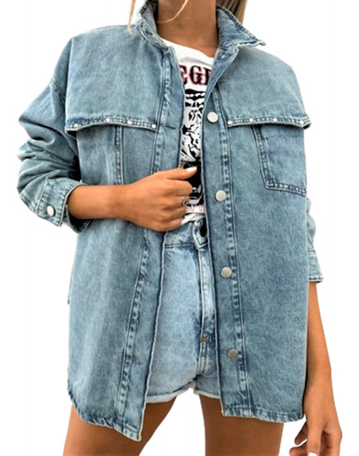 Saco Jean Campera Talle Amplio  Denim  Oversize  Camisaco