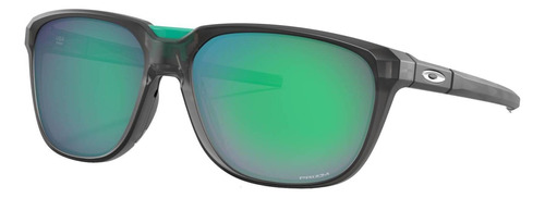 Anteojos de sol Oakley Anorak Standard con marco de o matter color matte grey smoke, lente jade de plutonite prizm, varilla matte grey smoke de o matter - OO9420