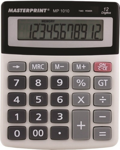 Calculadora Manual 12 Dígitos Mp 1010 Masterprint Cor Cinza/Preto