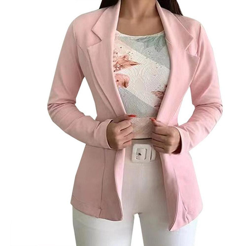 Chaqueta Tipo Blazer De Manga Larga Para Mujer, Traje, Abrig