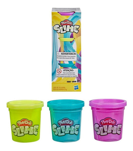 Play Doh Slime Pack Tres Colores - Amarillo Verde Morado