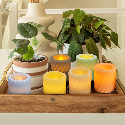 Velas Votivas Coloridas Sin Llama, Funcionan Con Pilas, Con