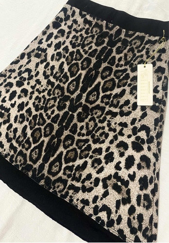 Tendencia: Pollera En Lanilla Diseño Animal Print Talle S