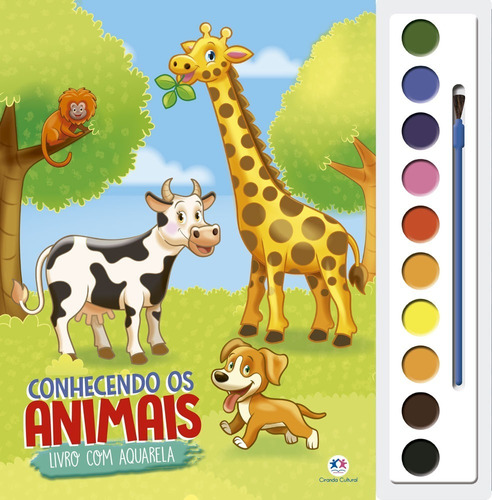 Livro Infantil Conhecendo Os Animais Aquarela Tinta Colorir