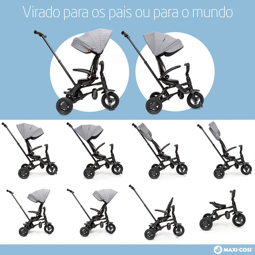 Triciclo Bebê Infantil Multiuso Maxi Cosi Patroller Cinza