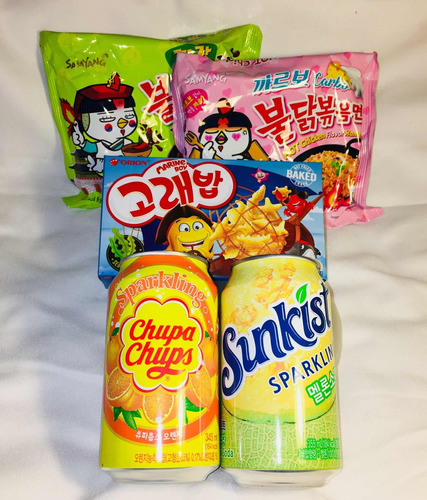 Mini Combo Snacks Coreanos! Chupa Chups Gorebab Ramen