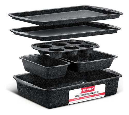 Bakken-swiss Detachable 15-piece Cookware Set  Granite Non-