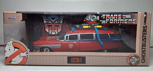 Jada Toys Ecto-1 40 Years Transformers Ghostbusters 1/24 Rojo (Usado)