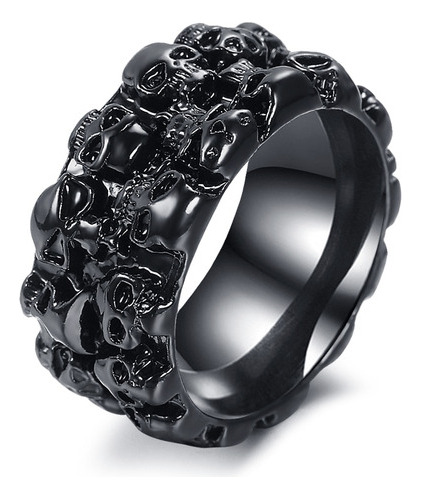 Anillo De Hombre Gótico Con Calavera Vintage De Acero Inoxid