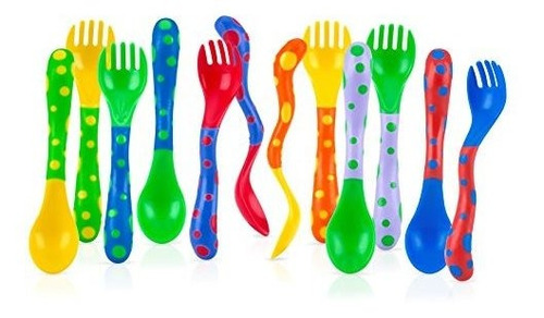 Nuby 4-pack Spoons And Forks (2 Each), Los Colores Pueden