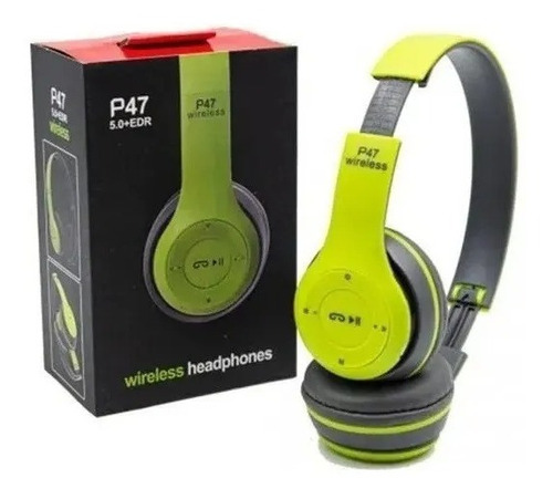 Headphone Bluetooth Com Microfone Áudio Potente Celular Pc Cor Verde