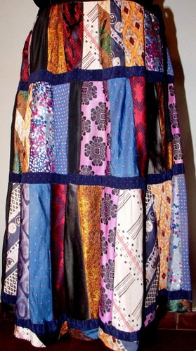 Hermoso Vestido Vintage Falda Patchwork Talle L Envío Gratis