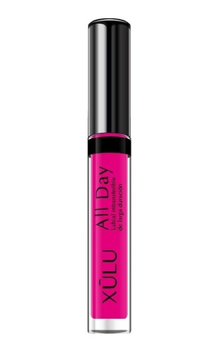 Imagen 1 de 3 de Labial Larga Duracion Intransferible All Day Fucsia