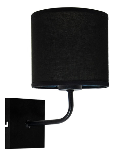 Lampara Aplique Velador Curvo Led Pared Dormitorio Pantalla Estructura Negro/Negra