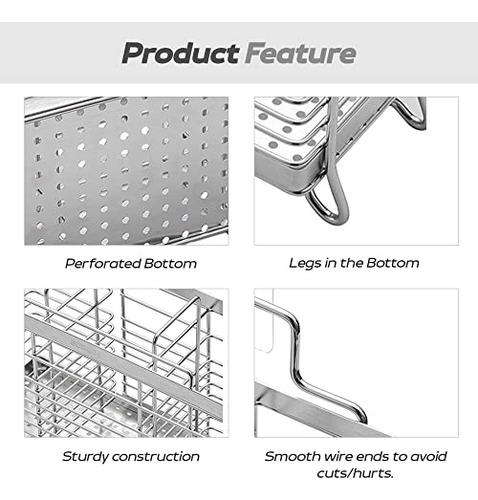 Soporte Utensilios De Cocina De Acero Inoxidable 304 Con 3