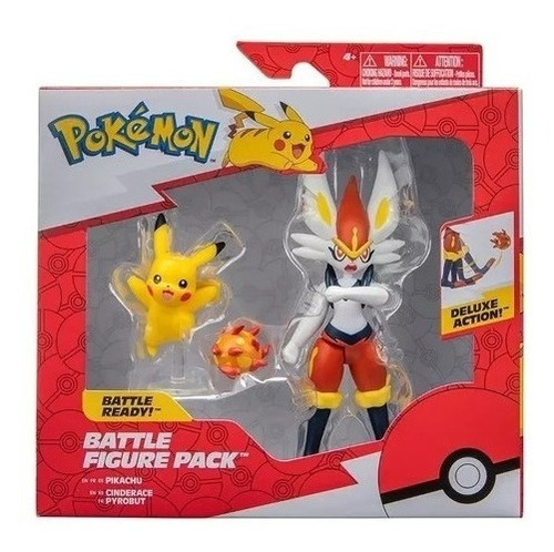 Figura Pokemon Battle Figure Pack Cinderace Pikachu Jazware