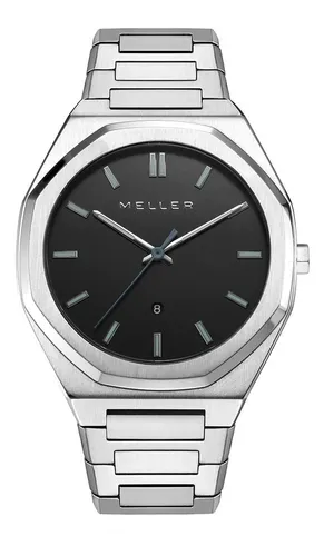 Reloj Daren Black Silver Calidad Premium Meller Color de la correa Plateado Color del bisel Plateado Color del fondo Negro