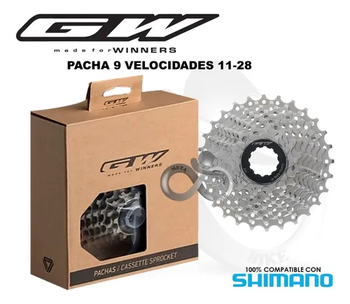 Pacha Gw + Cadenilla Shimano Bicicleta Cassette 9v11-28 Hg53