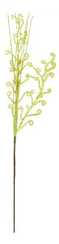 Folhagem Decorativa Natalina Galhos Com Glitter 30 Cm 12un Cor Dourado
