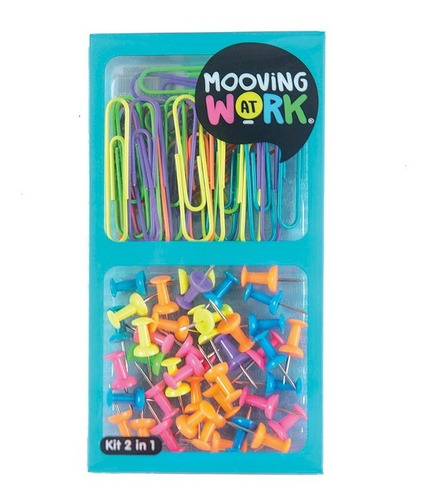 Kit Mooving Clips Push Pins 2 En 1 Color Azul