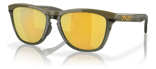 Óculos De Sol Oakley Frogskins Range Oo9284 928408 55 Cor da armação Escovado escuro Cor da haste Escovado escuro Cor da lente Amarelo 24k Desenho Padrão