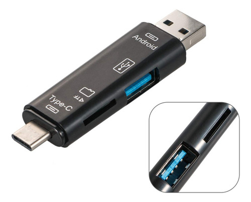 Adaptador Otg Tipo C Usb-c 3.0 5 En 1 Sd Lector De Tarjeta 