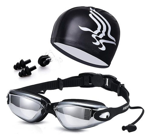 Kit Natacion 4 En Gafas Gorra Tapones Para Los Oidos Clip Na