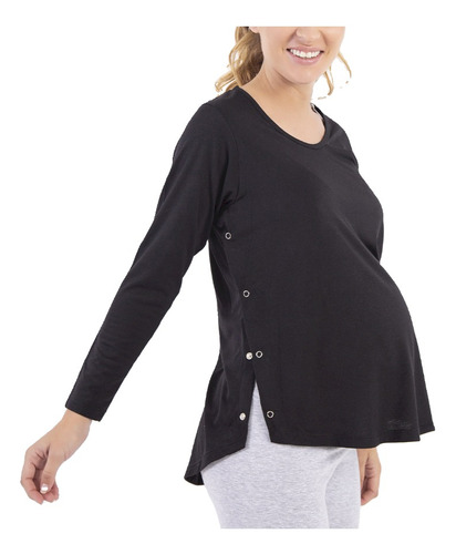 Remera Maternal Embarazo Lactancia Broches Laterales