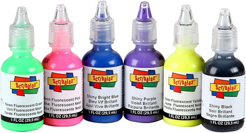 Imagen 2 de 4 de Scribbles Dimensional Pintura Para Tela (6/pkg 80 's Po