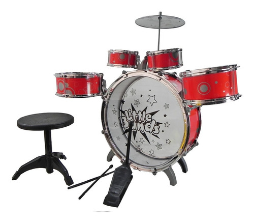 Bateria Musical Infantil Jazz Drum 5 Piezas Con Banquito