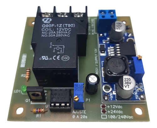 Módulo De Retardo Delay Atraso C/ Relé De 30a _ 12v A 30vdc