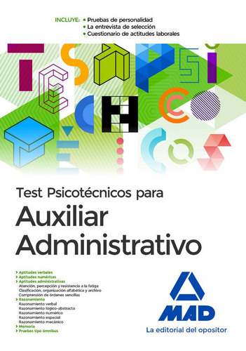 Test Psicotecnicos Para Auxiliar Administrativo Ne - Aa.vv.