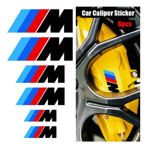 Bmw Serie M Pinza Frenos Etiqueta Sticker  X6 Unid Negro