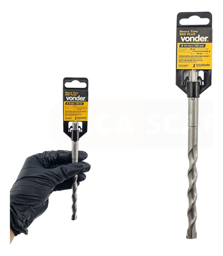Kit 5 Brocas C/ Encaixe Tipo Sds Plus 10mm X 110mm - Vonder