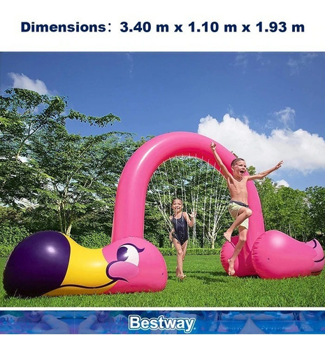 Imagen 6 de 9 de Regadera Aspersor Chorros De Agua Flamingo Inflable Jumbo