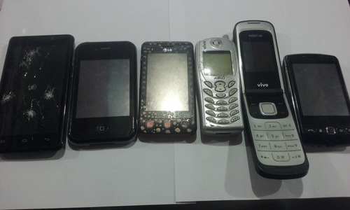 Lote Com 6 Celulares Para Reaproveitamento De Peças N29-7