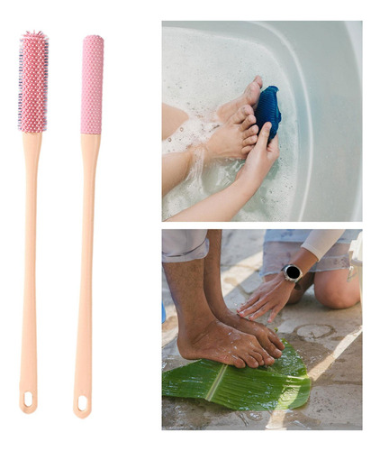 Escova De Limpeza Do Dedo Do Pé Escova De Conjunto Rosa