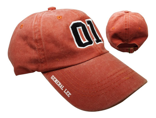 Imagen 2 de 4 de Gorra Vintage Desgastada Auto General Lee Naranja