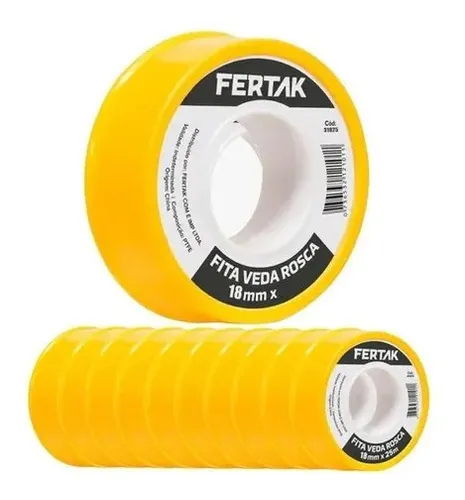 Kit 10 Fita Veda Rosca 18mm X 50m Premium Teflon Puro Oferta