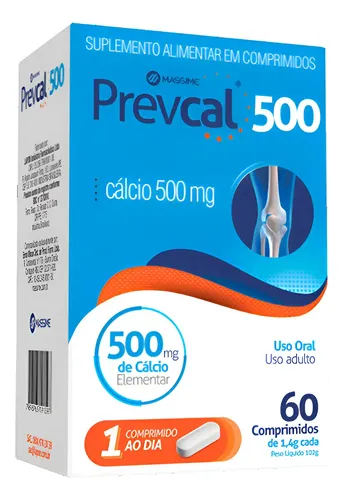 Prevcal 500mg Carbonato De Cálcio 60cpr - Cálcio Elementar Sem Sabor ...