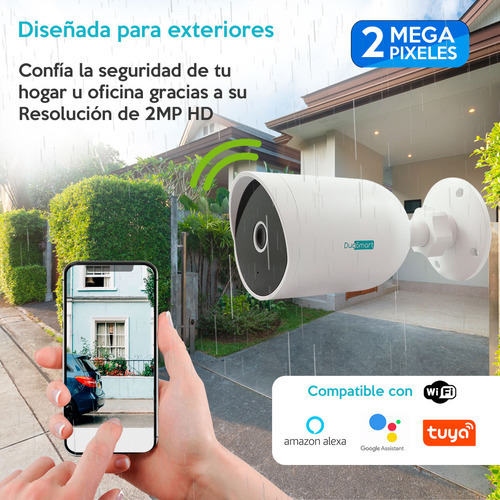 Wi-fi Cámara Exterior 1080p Duosmart E30 Alexa/alexa/tuya Color Blanco