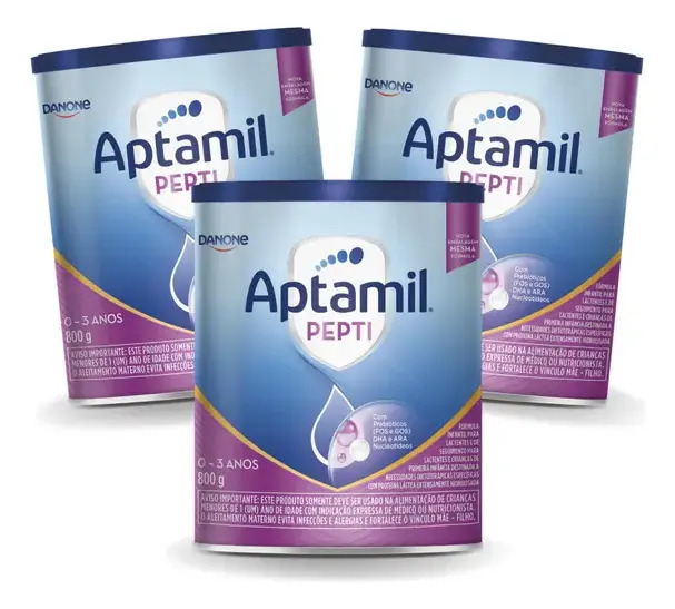 Kit 3 Formula infantil em Pó Danone Aptamil ProExpert Pepti 800g
