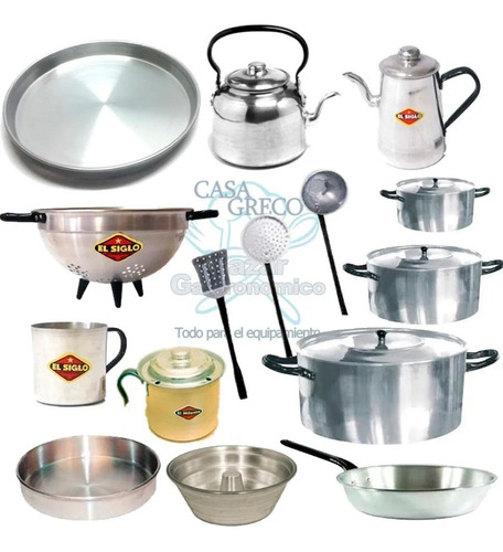 Set Bateria De Cocina 21 Piezas  Aluminio Olla Pava Sarten!